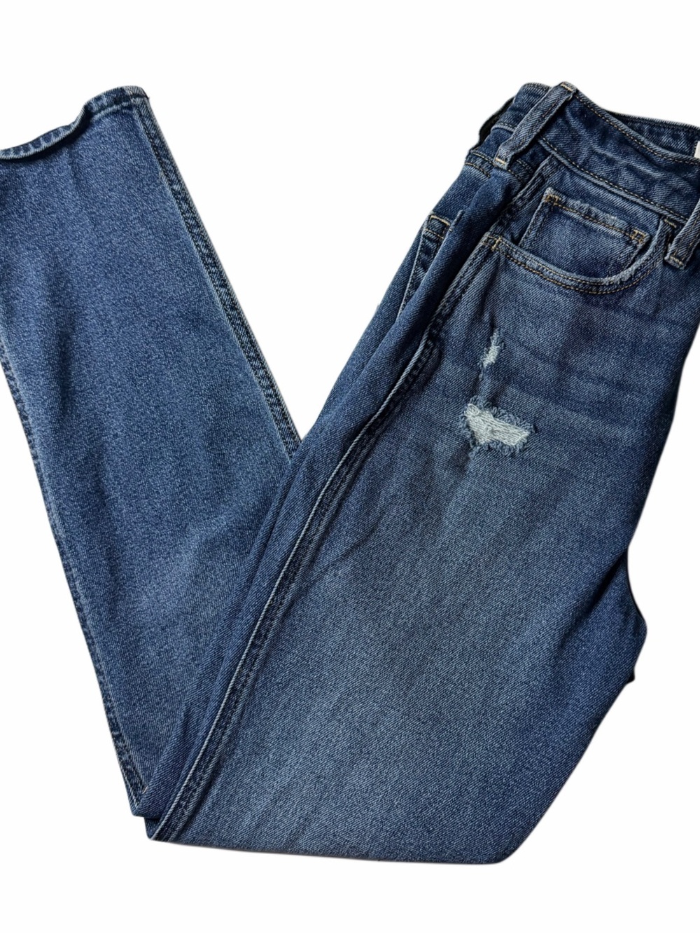 Hollister Curvy Ultra High Rise Mom Jeans 000S Shirt Distressed Vintage Stretch
